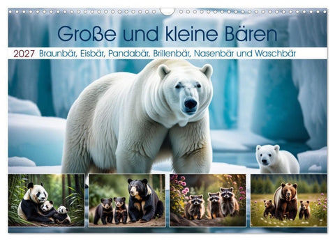 Große und kleine Bären (Wandkalender 2027 DIN A3 quer), CALVENDO Monatskalender