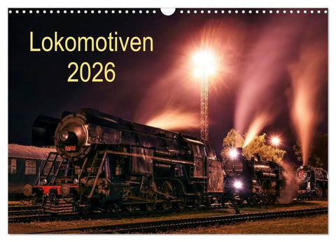 Lokomotiven 2026 (Wandkalender 2026 DIN A3 quer), CALVENDO Monatskalender
