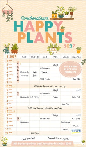 Familienplaner Happy Plants 2027