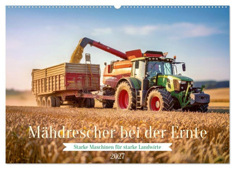 Mähdrescher bei der Ernte (Wandkalender 2027 DIN A2 quer), CALVENDO Monatskalender