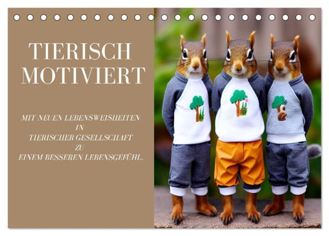 Tierisch motiviert (Tischkalender 2027 DIN A5 quer), CALVENDO Monatskalender