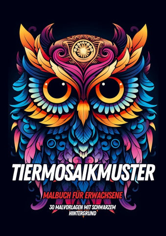 Malbuch für Erwachsene - Tiermosaikmuster