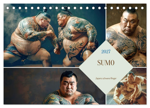 Sumo - Japans schwere Ringer (Tischkalender 2027 DIN A5 quer), CALVENDO Monatskalender