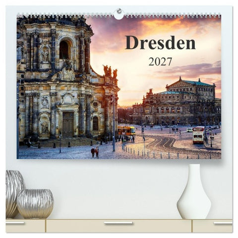 Dresden 2027 / Geburtstagskalender (hochwertiger Premium Wandkalender 2027 DIN A2 quer), Kunstdruck in Hochglanz