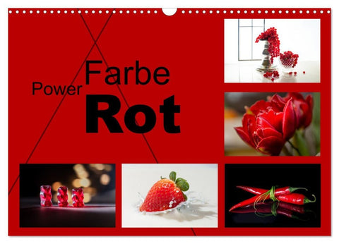 Powerfarbe Rot (Wandkalender 2026 DIN A3 quer), CALVENDO Monatskalender