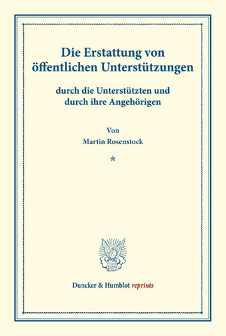 Die Erstattung von öffentlichen Unterstützungen