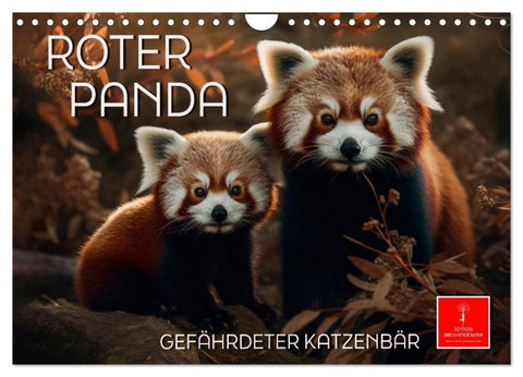 Roter Panda - gefährdeter Katzenbär (Wandkalender 2027 DIN A4 quer), CALVENDO Monatskalender