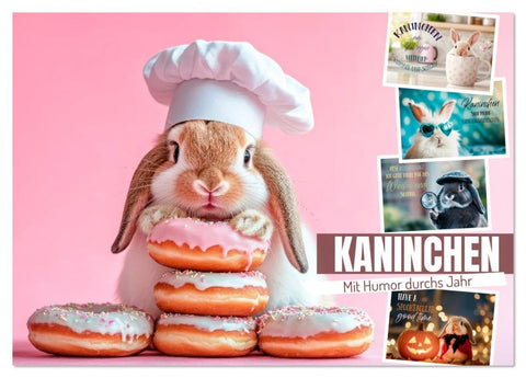 KANINCHEN Mit Humor durchs Jahr (Tischkalender 2026 DIN A5 quer), CALVENDO Monatskalender