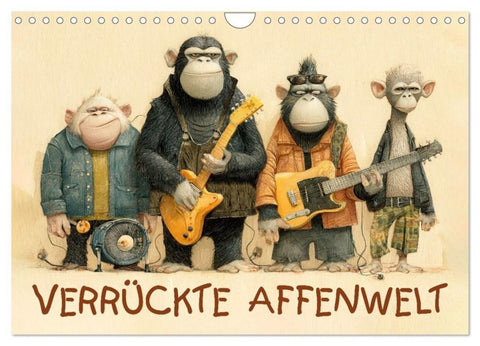 Verrückte Affenwelt (Wandkalender 2027 DIN A4 quer), CALVENDO Monatskalender