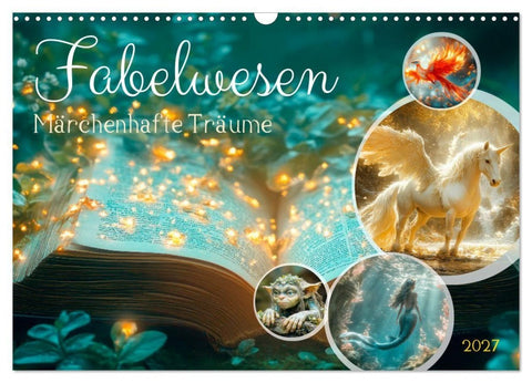 FABELWESEN Märchenhafte Träume (Wandkalender 2027 DIN A3 quer), CALVENDO Monatskalender