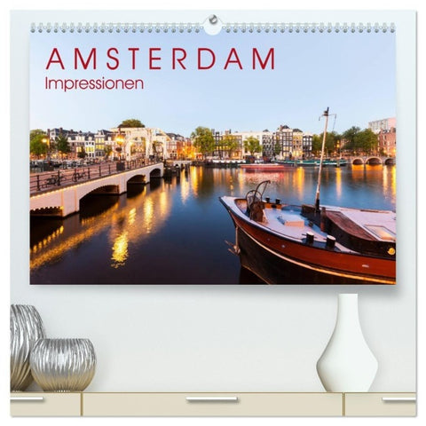 AMSTERDAM Impressionen (hochwertiger Premium Wandkalender 2027 DIN A2 quer), Kunstdruck in Hochglanz