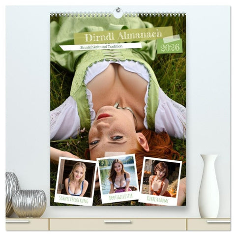 Dirndl Almanach (hochwertiger Premium Wandkalender 2026 DIN A2 hoch), Kunstdruck in Hochglanz