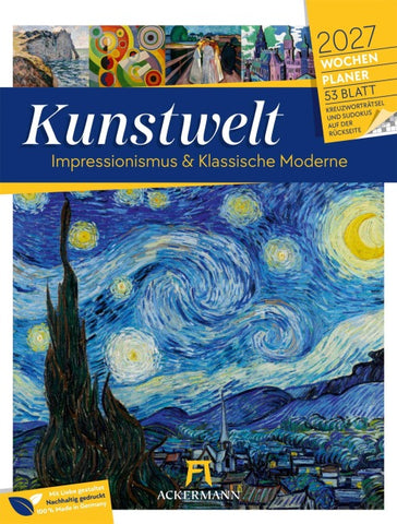 Kunstwelt Wochenplaner Kalender 2027 | Impressionismus und Klassische Moderne