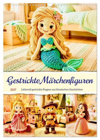 Gestrickte Märchenfiguren (Wandkalender 2027 DIN A3 hoch), CALVENDO Monatskalender