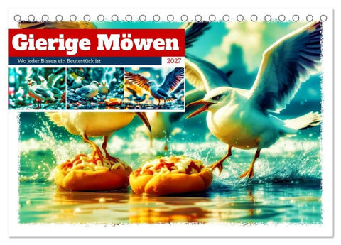 Gierige Möwen (Tischkalender 2027 DIN A5 quer), CALVENDO Monatskalender