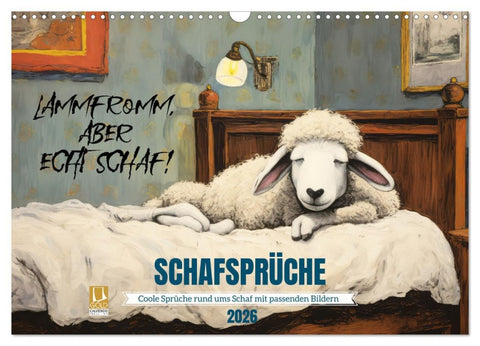 Schafsprüche (Wandkalender 2026 DIN A3 quer), CALVENDO Monatskalender