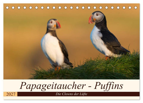 Papageitaucher - Puffins (Tischkalender 2027 DIN A5 quer), CALVENDO Monatskalender