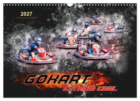 GoKart - extrem cool (Wandkalender 2027 DIN A3 quer), CALVENDO Monatskalender