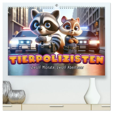 Tierpolizisten - Zwölf Monate, zwölf Abenteuer (hochwertiger Premium Wandkalender 2027 DIN A2 quer), Kunstdruck in Hochglanz