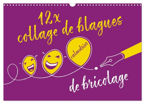12 x collage de blagues - calendrier de bricolage (Calendrier mural 2027 DIN A3 vertical), CALVENDO calendrier mensuel