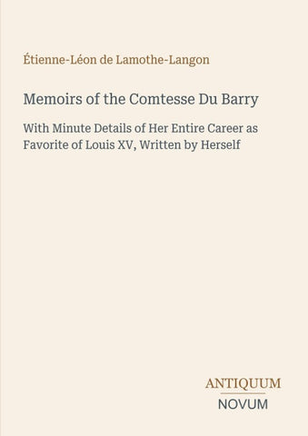 Memoirs of the Comtesse Du Barry