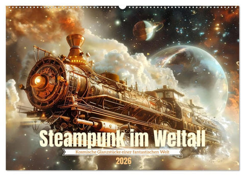 Steampunk im Weltall (Wandkalender 2026 DIN A2 quer), CALVENDO Monatskalender
