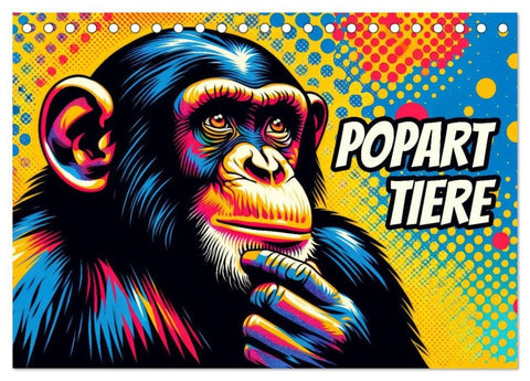 Popart-Tiere (Tischkalender 2027 DIN A5 quer), CALVENDO Monatskalender