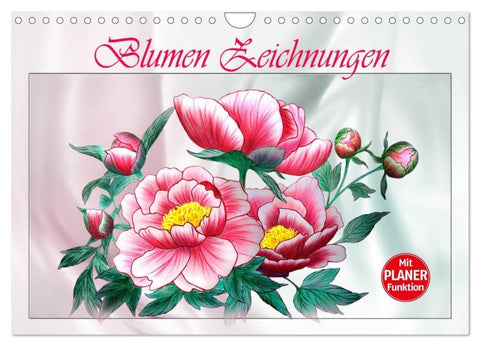 Blumen-Zeichnungen (Wandkalender 2027 DIN A4 quer), CALVENDO Monatskalender