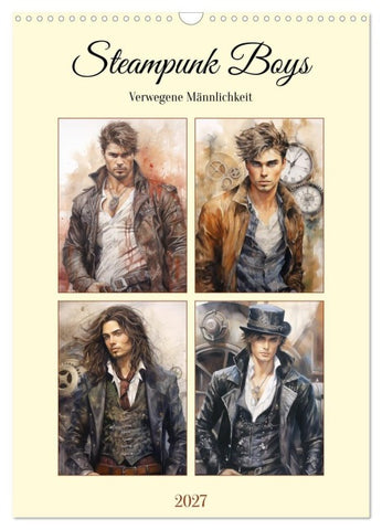 Steampunk Boys. Verwegene Männlichkeit (Wandkalender 2027 DIN A3 hoch), CALVENDO Monatskalender