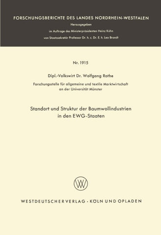 Standort und Struktur der Baumwollindustrien in den EWG-Staaten
