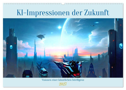 KI-Impressionen der Zukunft (Wandkalender 2027 DIN A2 quer), CALVENDO Monatskalender
