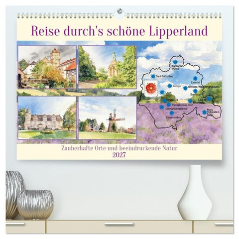 Reise durch's schöne Lipperland (hochwertiger Premium Wandkalender 2027 DIN A2 quer), Kunstdruck in Hochglanz