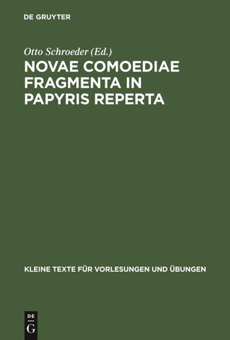 Novae comoediae fragmenta in papyris reperta
