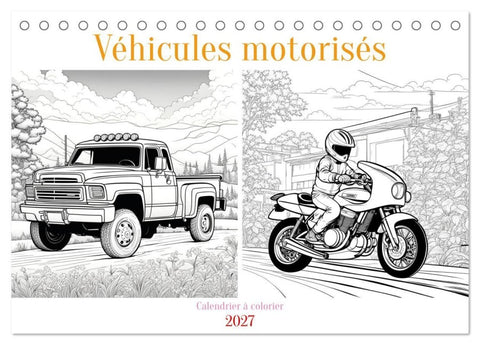 Véhicules motorisés (Calendrier de bureau 2027 DIN A5 vertical), CALVENDO calendrier mensuel