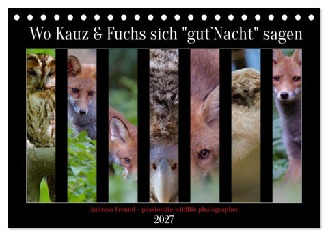 Wo Kauz & Fuchs sich "gut`Nacht" sagen (Tischkalender 2027 DIN A5 quer), CALVENDO Monatskalender