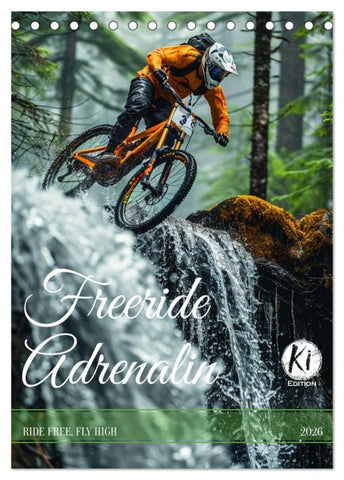 Freeride Adrenalin (Tischkalender 2026 DIN A5 hoch), CALVENDO Monatskalender