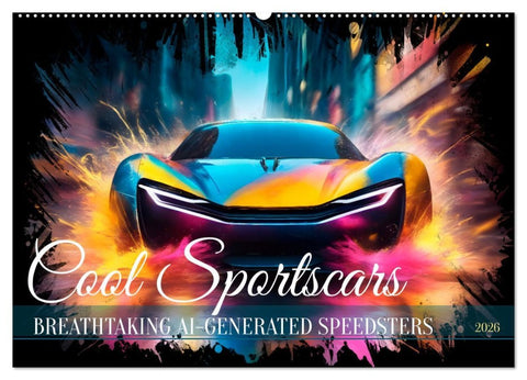 COOL SPORTSCARS Breathtaking AI-generated speedsters (Wall Calendar 2026 DIN A2 landscape), CALVENDO 12 Month Wall Calendar