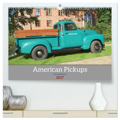 American Pickups US-Arbeitstiere (hochwertiger Premium Wandkalender 2027 DIN A2 quer), Kunstdruck in Hochglanz