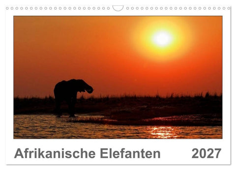 Afrikanische Elefanten (Wandkalender 2027 DIN A3 quer), CALVENDO Monatskalender