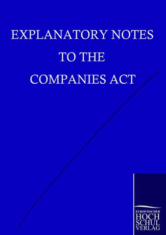 Explanatory Notes to the Companies Act