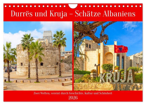 Durrës und Kruja - Schätze Albaniens (Wandkalender 2026 DIN A4 quer), CALVENDO Monatskalender