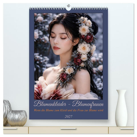 Blumenkleider - Blumenfrauen (hochwertiger Premium Wandkalender 2027 DIN A2 hoch), Kunstdruck in Hochglanz