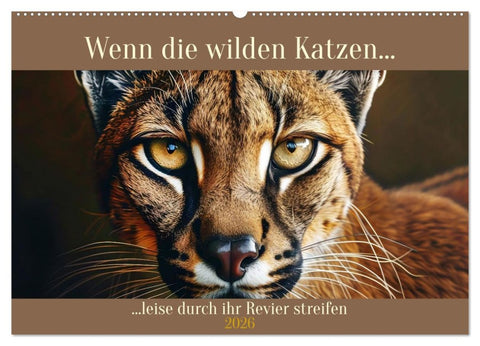 Wenn die wilden Katzen leise durch ihr Revier streifen (Wandkalender 2026 DIN A2 quer), CALVENDO Monatskalender