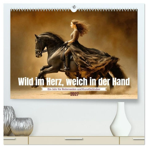 Wild im Herz, weich in der Hand (hochwertiger Premium Wandkalender 2027 DIN A2 quer), Kunstdruck in Hochglanz