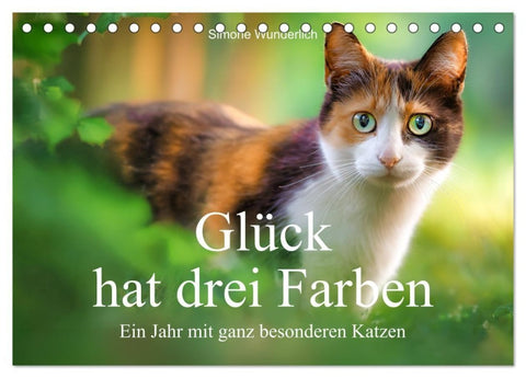 Glück hat drei Farben - ein Jahr mit ganz besonderen Katzen (Tischkalender 2027 DIN A5 quer), CALVENDO Monatskalender