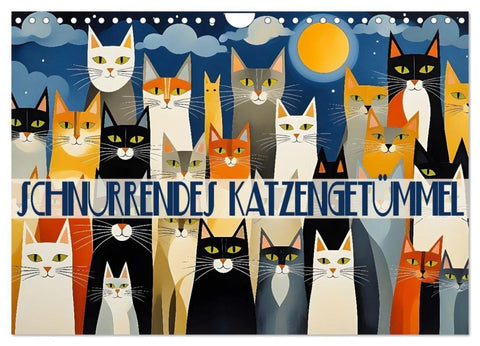 Schnurrendes Katzengetümmel (Wandkalender 2027 DIN A4 quer), CALVENDO Monatskalender