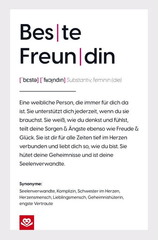 Definition Beste Freundin: Das perfekte Geschenk für deine Seelenverwandte