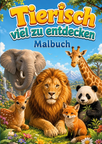 Tierisch viel zu entdecken – Tiere Malbuch für Kinder von 6–8 Jahren mit 50 abwechslungsreichen Ausmalbildern