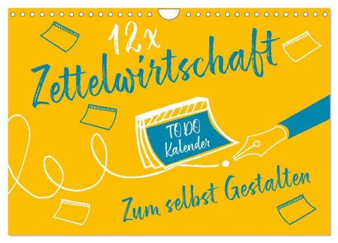 12 x Zettelwirtschaft - Bastelkalender (Wandkalender 2026 DIN A4 quer), CALVENDO Monatskalender