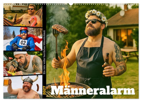 Männeralarm - Ein Jahr voller herrlicher Männlichkeit (Wandkalender 2027 DIN A2 quer), CALVENDO Monatskalender